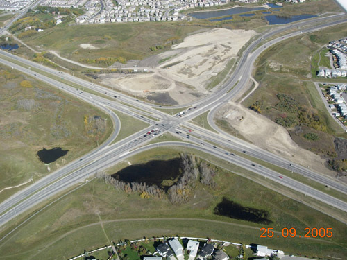 Airphoto of Stoney Trail/Crowchild Trail Interchange - Sept 2005