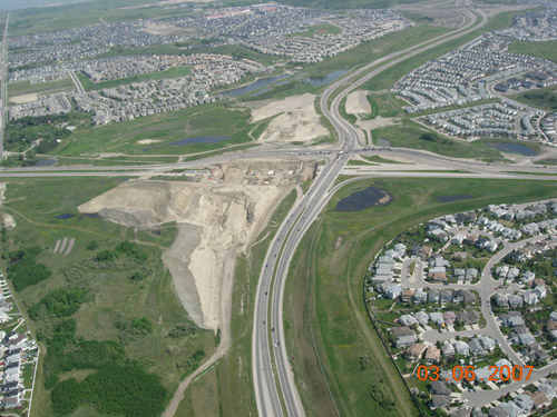 Airphoto of Stoney Trail/Crowchild Trail Interchange