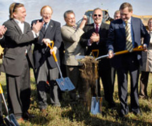 Premier Ed Stelmach breaks ground and officially starts construction on the Northwest Anthony Henday Drive.